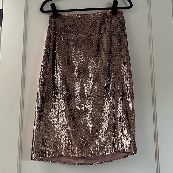 J. Crew Rose gold sequined midi skirt - Picture 1 of 1